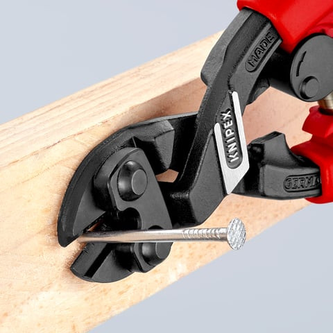 Knipex KNIP-7122200TBKA CoBolt 8in High Leverage Compact Bolt Cutters 20-Degree Angled Tethered