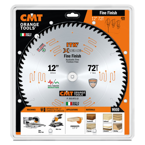 CMT Orange Tools CMT-25307212 12in 12X72T ITK Fine Finish Saw Blade