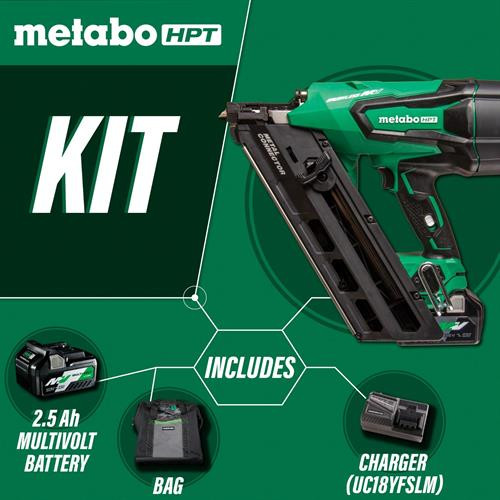 Metabo HPT HPT-NR3665DAM 36V Cordless Metal Connector Nailer 2.5Ah Kit