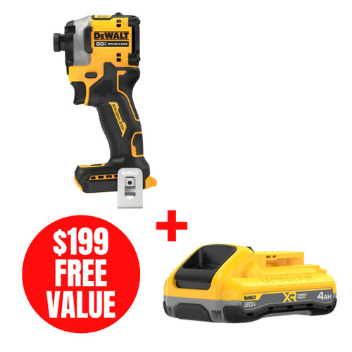 DEWALT DEW-DCF850B ATOMIC 20V MAX 1/4 IN. Brushless Cordless 3-Speed Impact Driver (Bare Tool)