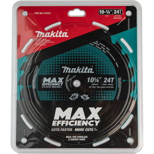 Makita MAK-E-07272 10-1/4in x 24T C/T Max Efficiency Framing Circular Saw Blade,