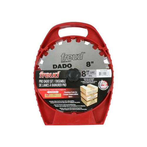 Freud FRE-SD208 8in X 12T Carbide Tipped Stacked Dado Kit/Set for Wood Cutting (6 Pieces)