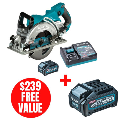 Makita MAK-RS001GM101 40V MAX 7-1/4in Rear-Handle Circular Saw Kit