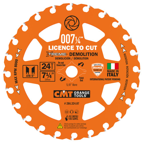 CMT Orange Tools CMT-28632407 7-1/4in X 24T Xtreme Demolition Blade