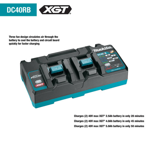Makita MAK-DC40RB 40V MAX XGT Dual Port Rapid Optimum Charger