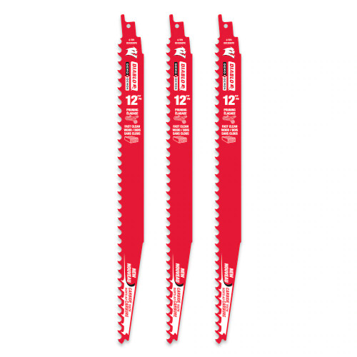 Diablo FRE-DS1203CP3C Demo Demon 12in 3TPI Carbide Tipped Reciprocating Saw Blade for Pruning/Clean Wood Cutting (3pk)