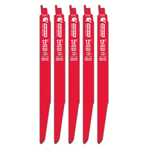 Freud FRE-DS1208BFD5C 12in  8/10TPI Bi-Metal Reciprocating Blade for Thick Metal/Demolition (5pk)