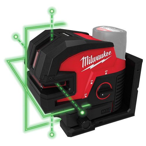 Milwaukee MIL-3624-20 M12 Green Cross Line/4-Points Laser Bare Tool