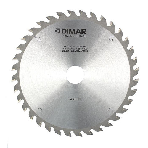 Dimar DIM-209221030 210mm, 36T, ATB, Carbide Tipped, Saw Blades for Festool Track saws