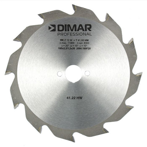 Dimar DIM-2090160F20 160mm, 12T, ATB, Carbide Tipped, Saw Blades for Festool Track saws