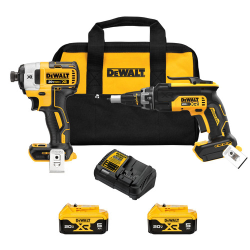 DEWALT DEW-DCK268P2 20V MAX XR Drywall Screwgun & Impact Driver Combo Kit