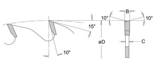 Dimar DIM-12-72-ATB 12in Dia, Carbide Tipped, Cut Off Saw Blade, .126in (3.2mm) Kerf, 72 Teeth, ATB