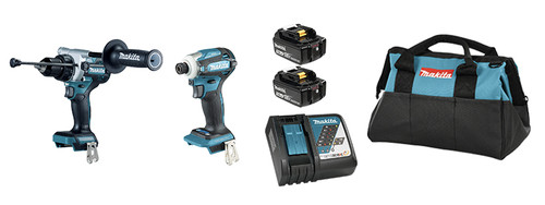 Makita MAK-DLX2455TX4 18V LXT Cordless 2-Tool 2x 5.0Ah Combo Kit