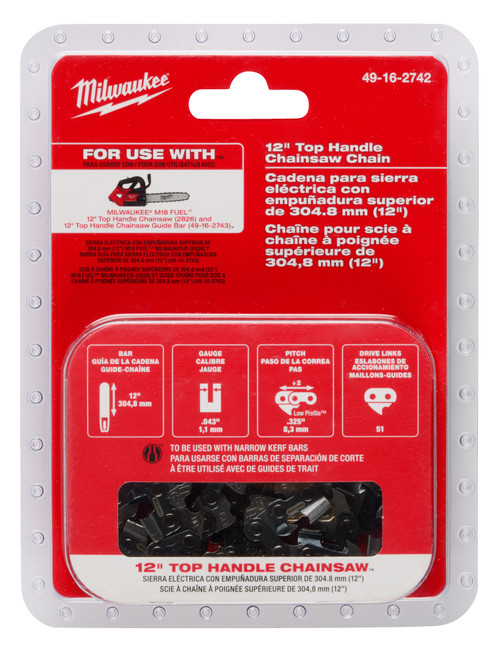 Milwaukee MIL-49-16-2742 12in Top Handle Chainsaw Chain