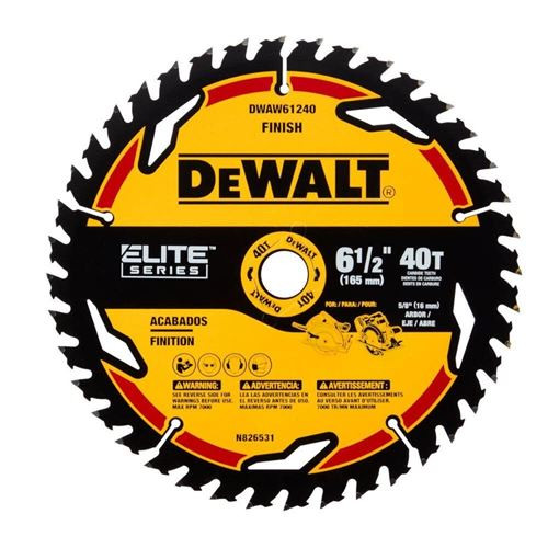 DEWALT DEW-DWAW61240 6-1/2in x 40T Elite Series Circular Saw Blade