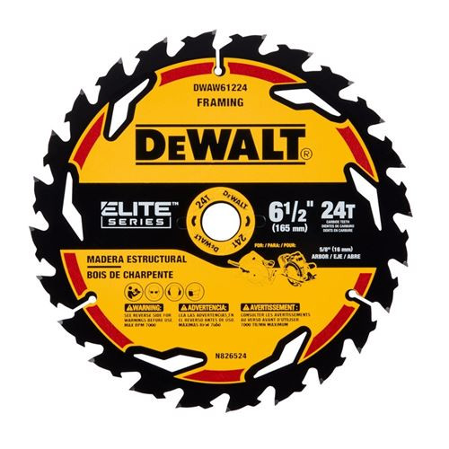 DEWALT DEW-DWAW61224 6-1/2in x 24T Elite Series Circular Saw Blade