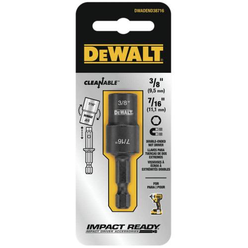 DEWALT DEW-DWADEND38716 3/8in - 7/16in Nut Driver Double Ended