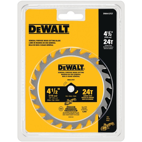 DEWALT DEW-DWA412TCT 4 1/2 x 24T TCT Circular Saw Blade