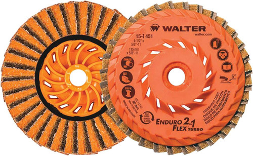 Walter Surface Technologies WAL-15I-4-1/2INXX 4.5in x 5/8-11in Enduro-Flex 2-In-1 Surface Finishing Discs