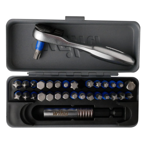 Wiha Tools WIHA-76889 32 pc GoBox TerminatorBlue Mini Ratchet and Impact Bit Set