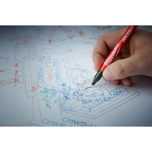 Milwaukee MIL-48-22-3150 12-Pack INKZALL Black Ultra Fine Point Marker