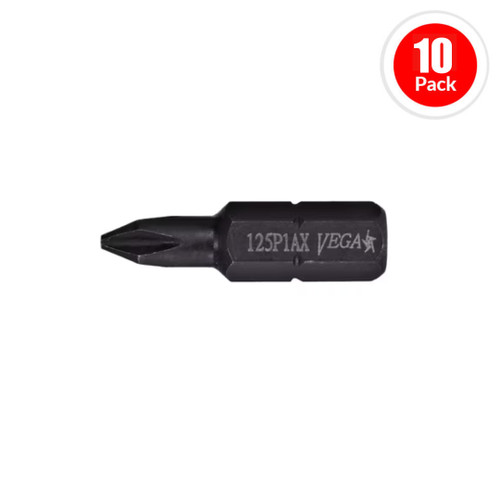 Vega Industries VEGA-125P2AX-10 1" x #2 Phillips Insert Bit (10pk)