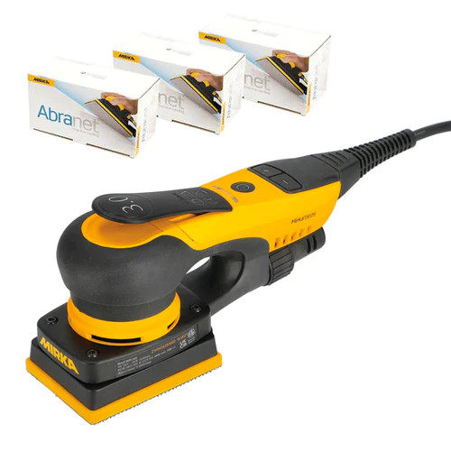 Mirka Abrasives MIR-MCA-DEOS34NET DEOS 3 X 4in Orbital Sander Kit with Abranet