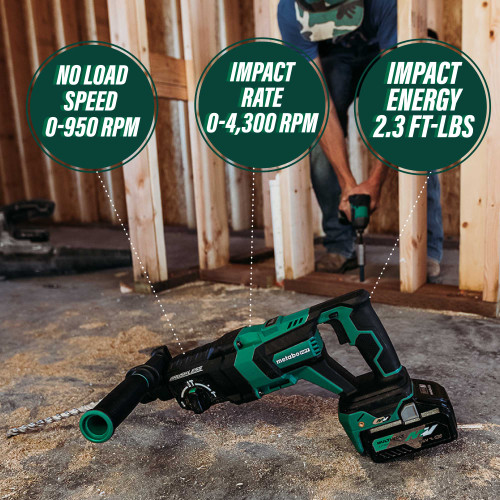 Metabo HPT HPT-DH3628DDQ4M 36V MultiVolt 1-1/8in SDS Plus D-Handle Rotary Hammer (Bare Tool)