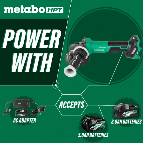 Metabo HPT HPT-G3612DVFQ6M 36V MultiVolt 4-1/2in Variable Speed Paddle Switch Angle Grinder (Bare Tool)