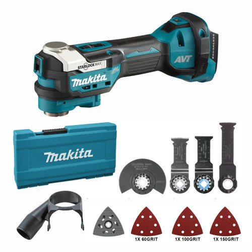 Makita MAK-DTM52ZX1 18V LXT Cordless Brushless Starlock Tool-less Multi Tool with Accessory Kit