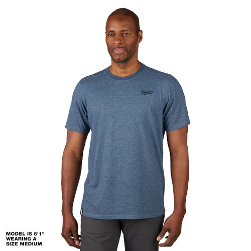 Milwaukee MIL-603BLXXX Hybrid Work Tee Short Sleeve Blue