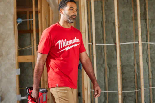 Milwaukee MIL-607R-XX Heavy Duty Tee Short Sleeve Logo Red
