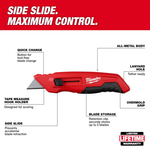 Milwaukee MIL-48-22-1515 Side Sliding Utility Knife