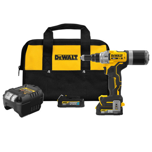 DEWALT DEW-DCF414GE2 20V MAX XR Brushless 1/4" Rivet Tool Kit With POWERSTACK