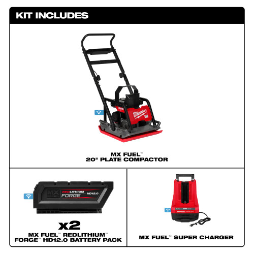 Milwaukee MIL-MXF220-2HD MX FUEL 20in Plate Compactor Kit