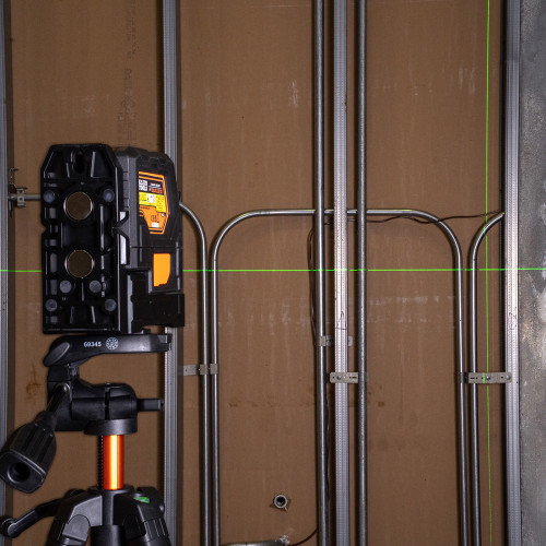 Klein Tools KLE-93LCLGR  Rechargeable Self-Leveling Green Cross-Line Laser Level with Red Plumb