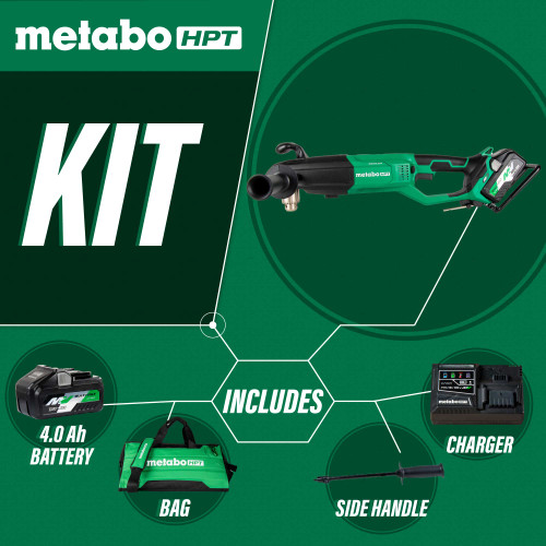 Metabo HPT HPT-D36DYAM 36V MultiVolt Cordless 1/2in High Power Right Angle Drill Kit