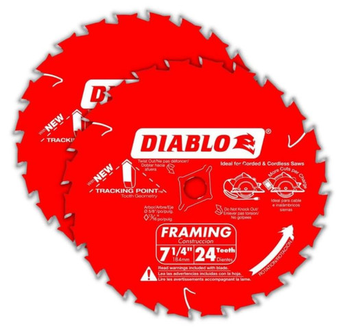 Diablo FRE-D0724DVPX 7-1/4in X 24T Demo Framing Saw Blade (2pk)