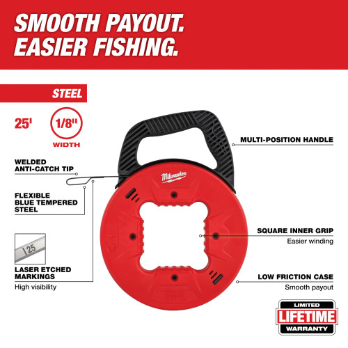 Milwaukee MIL-48-22-417X 1/8in Steel Fish Tape