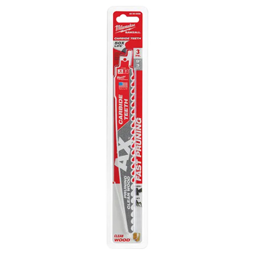 Milwaukee MIL-48-00-523X THE AX WITH CARBIDE TEETH FOR PRUNING CLEAN WOOD SAWZALL BLADES