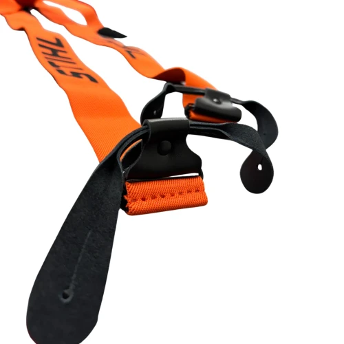 STIHL Suspenders for Buttons, leather button tab