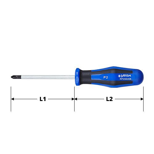 VEGA VEGA-RP2SD208 4" x #2 Phillips Round Blade Screwdriver