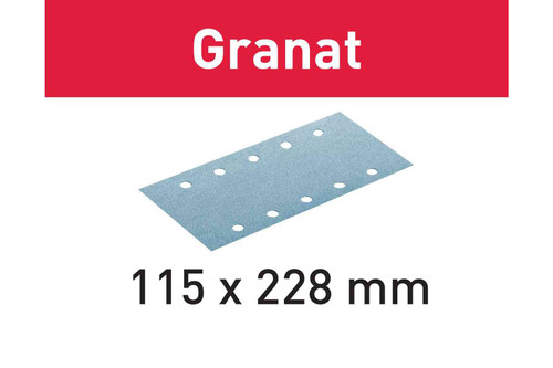 Festool FES-D115-GRANAT Granat STF 115×228mm Abrasive Sheets, 100-Pack
