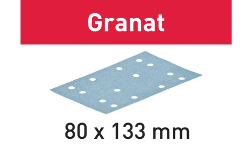 Festool FES-80X133-GRANAT Abrasives Sheet Granat STF 80x133, 40-400 Grit, 50-Pack