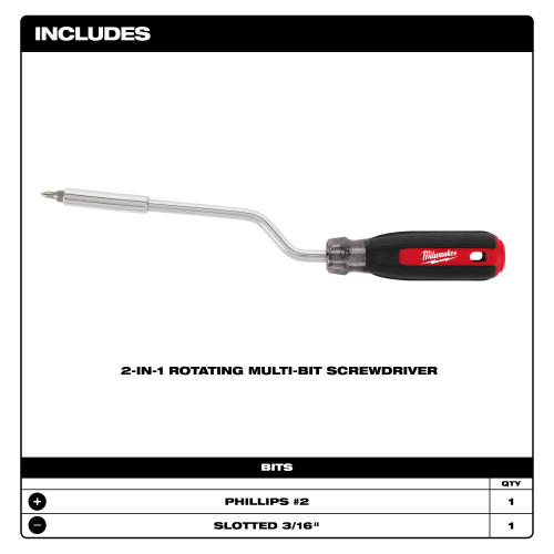 Milwaukee MIL-48-22-2916 2-in-1 Rotating Multi-Bit Screwdriver