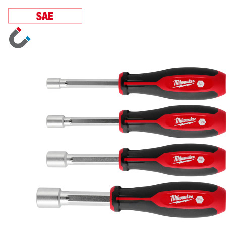 Milwaukee MIL-48-22-2544 4pc SAE Hollow Core Magnetic Nut Driver Set