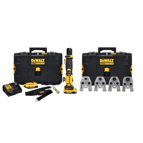 DEWALT DEW-DCE210D2K 20V MAX Compact Press Tool Kit With 1/2 To 1-1/4 Jaws