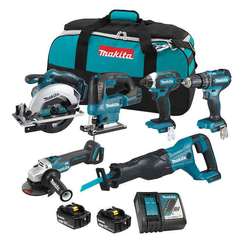 Makita MAK-DLX6123M 18V LXT 6-Tool Cordless 2X 4.0Ah Combo Kit