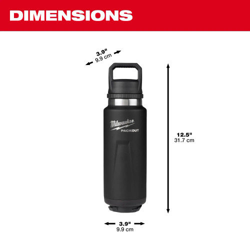 Milwaukee MIL-48-22-8397B PACKOUT 36oz Insulated Bottle with Chug Lid