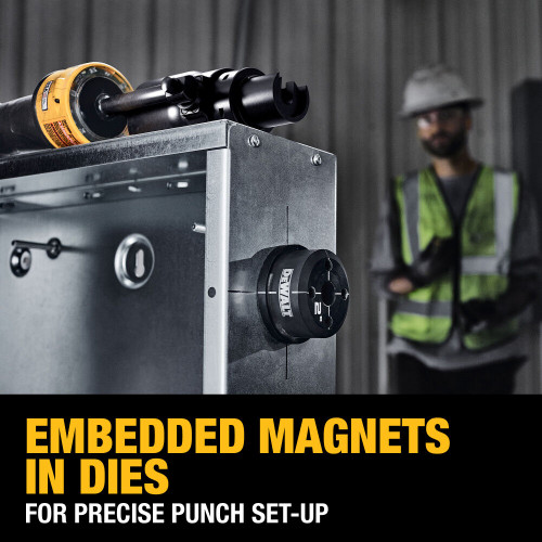 DEWALT DEW-DCE600D1K2 20V MAX Hydraulic Knockout Tool Kit with 1/2in - 2in Punches and Dies